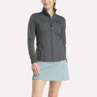 Damen-Golfjacke mit durchgehendem Reißverschluss und Nahtdetails
