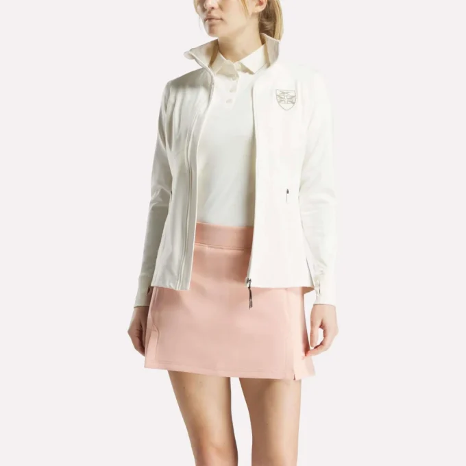 Damen-Golfjacke mit durchgehendem Reißverschluss und Nahtdetails