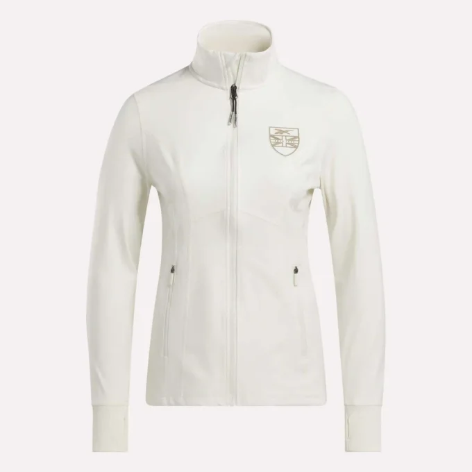 Damen-Golfjacke mit durchgehendem Reißverschluss und Nahtdetails