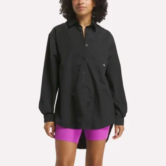 Damen-Studio-Shirt mit Knopfleiste