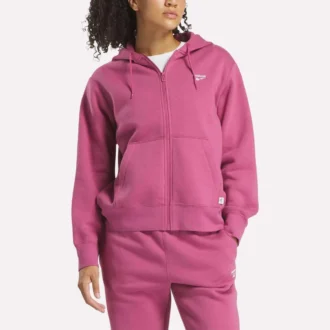 Damen-Sweatshirt mit durchgehendem Reißverschluss und kleinem Vektor