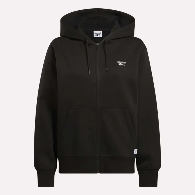 Damen-Sweatshirt mit durchgehendem Reißverschluss und kleinem Vektor