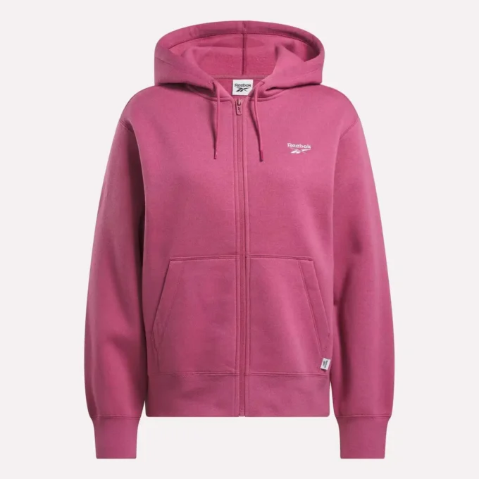 Damen-Sweatshirt mit durchgehendem Reißverschluss und kleinem Vektor
