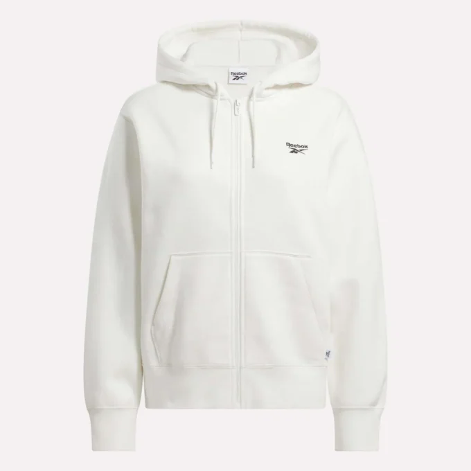 Damen-Sweatshirt mit durchgehendem Reißverschluss und kleinem Vektor