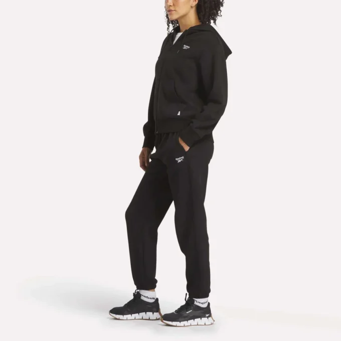 Damen-Sweatshirt mit durchgehendem Reißverschluss und kleinem Vektor