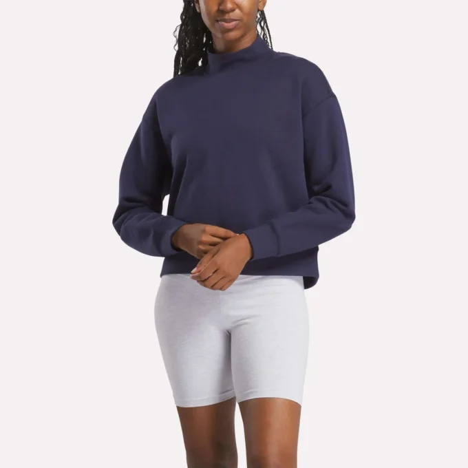 Damen-Sweatshirt mit kleinem Stehkragen