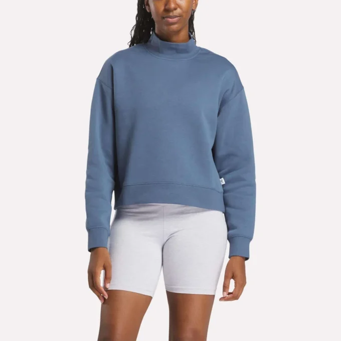 Damen-Sweatshirt mit kleinem Stehkragen