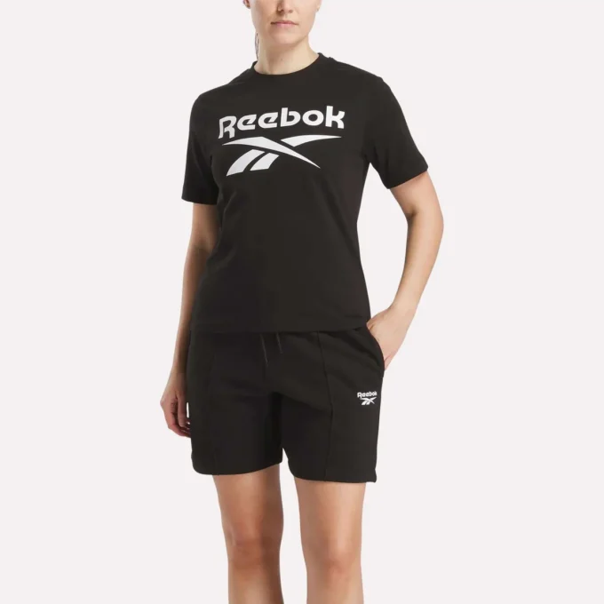 Damen-T-Shirt mit großem Logo und Rundhalsausschnitt