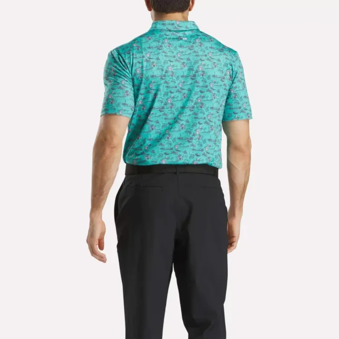 Herren-Golfpoloshirt mit kurzen Ärmeln und Alligator-Print