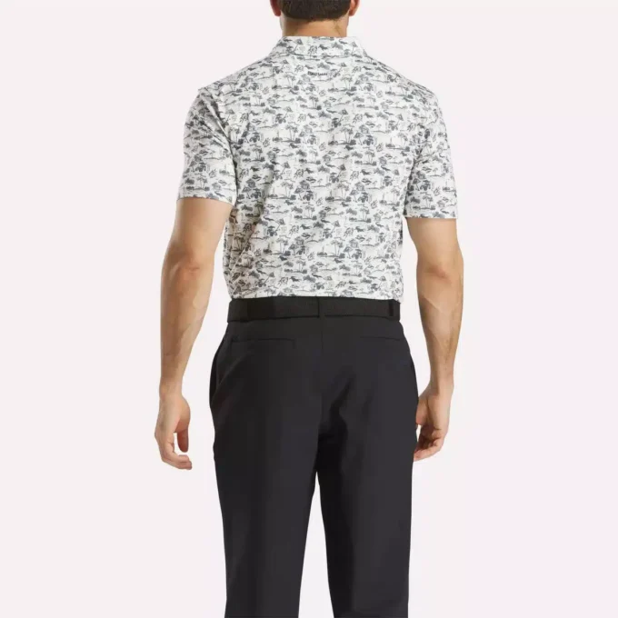 Herren-Golfpoloshirt mit kurzen Ärmeln und Alligator-Print