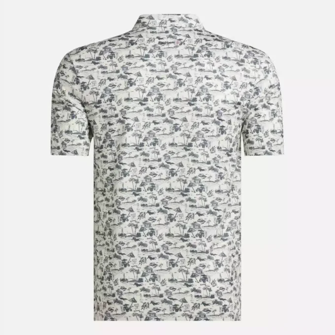 Herren-Golfpoloshirt mit kurzen Ärmeln und Alligator-Print