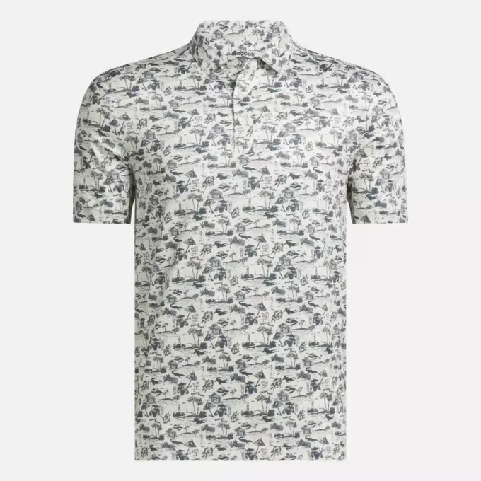 Herren-Golfpoloshirt mit kurzen Ärmeln und Alligator-Print