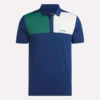 Herren-Polohemd mit gebondetem Kragen und Farbblockdesign