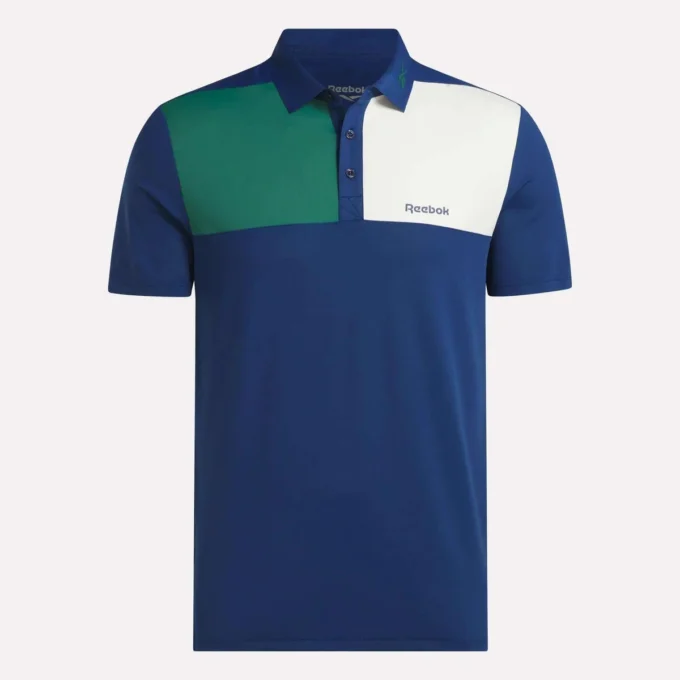 Herren-Polohemd mit gebondetem Kragen und Farbblockdesign