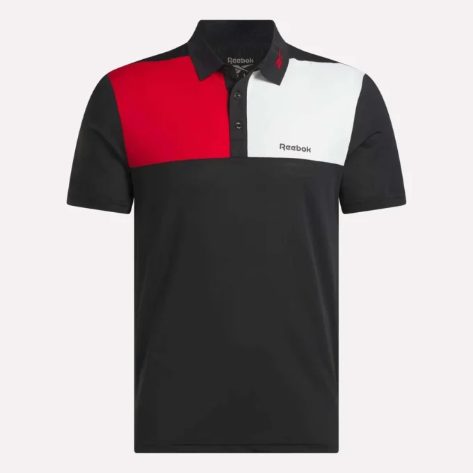 Herren-Polohemd mit gebondetem Kragen und Farbblockdesign