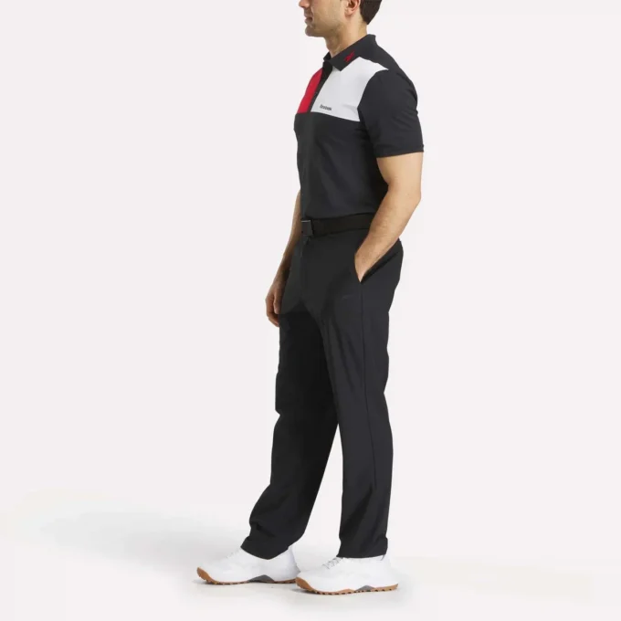 Herren-Polohemd mit gebondetem Kragen und Farbblockdesign