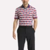 Herren-Polohemd mit kurzen Ärmeln und Vector-Argyle-Print