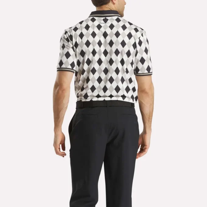 Herren-Polohemd mit kurzen Ärmeln und Vector-Argyle-Print