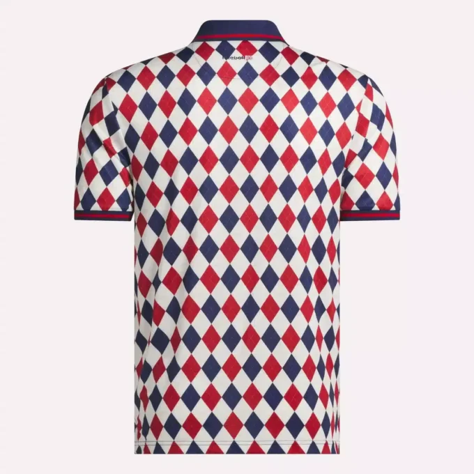 Herren-Polohemd mit kurzen Ärmeln und Vector-Argyle-Print