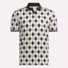 Herren-Polohemd mit kurzen Ärmeln und Vector-Argyle-Print