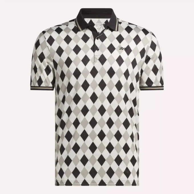 Herren-Polohemd mit kurzen Ärmeln und Vector-Argyle-Print