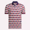 Herren-Polohemd mit kurzen Ärmeln und Vector-Argyle-Print