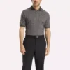 Herren-Poloshirt mit kurzen Ärmeln, tonalem Vector-Jacquardmuster und geripptem Saum