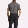 Herren-Poloshirt mit kurzen Ärmeln, tonalem Vector-Jacquardmuster und geripptem Saum