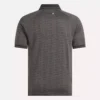 Herren-Poloshirt mit kurzen Ärmeln, tonalem Vector-Jacquardmuster und geripptem Saum