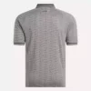 Herren-Poloshirt mit kurzen Ärmeln, tonalem Vector-Jacquardmuster und geripptem Saum
