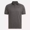 Herren-Poloshirt mit kurzen Ärmeln, tonalem Vector-Jacquardmuster und geripptem Saum