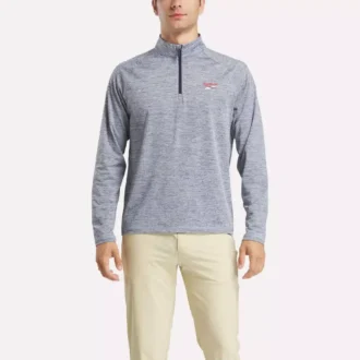 Herren-Sweatshirt mit Viertelreißverschluss und kationischer Feuchtigkeitsableitung