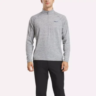 Herren-Sweatshirt mit Viertelreißverschluss und kationischer Feuchtigkeitsableitung