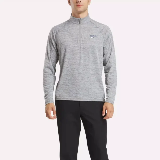 Herren-Sweatshirt mit Viertelreißverschluss und kationischer Feuchtigkeitsableitung