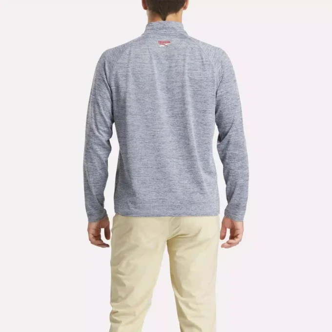 Herren-Sweatshirt mit Viertelreißverschluss und kationischer Feuchtigkeitsableitung