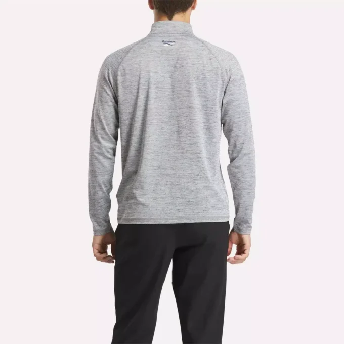 Herren-Sweatshirt mit Viertelreißverschluss und kationischer Feuchtigkeitsableitung