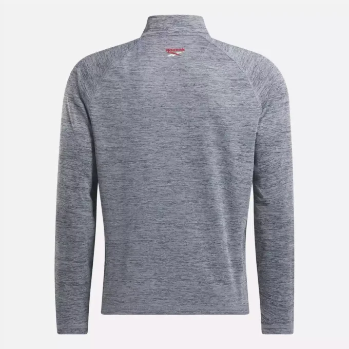 Herren-Sweatshirt mit Viertelreißverschluss und kationischer Feuchtigkeitsableitung