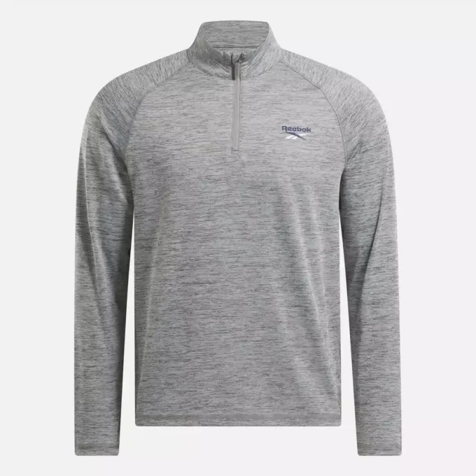 Herren-Sweatshirt mit Viertelreißverschluss und kationischer Feuchtigkeitsableitung