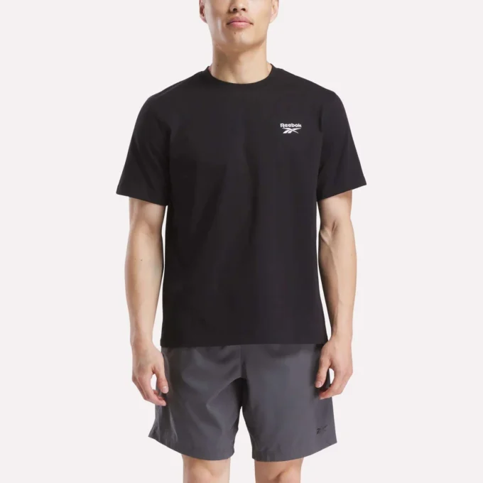 Herren-T-Shirt mit kleinem Logo, Rundhalsausschnitt und kurzen Ärmeln