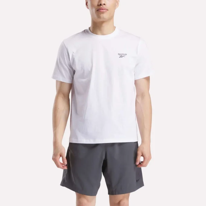 Herren-T-Shirt mit kleinem Logo, Rundhalsausschnitt und kurzen Ärmeln