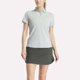Kurzärmeliges Stretch-Piqué-Polohemd für Damen