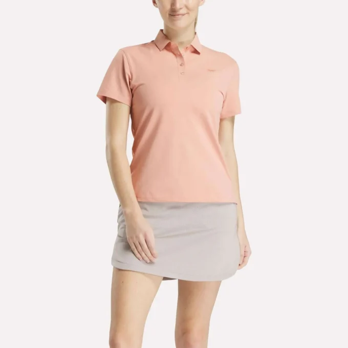 Kurzärmeliges Stretch-Piqué-Polohemd für Damen