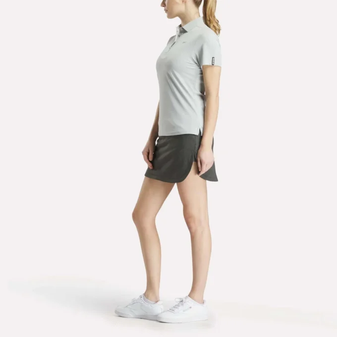 Kurzärmeliges Stretch-Piqué-Polohemd für Damen