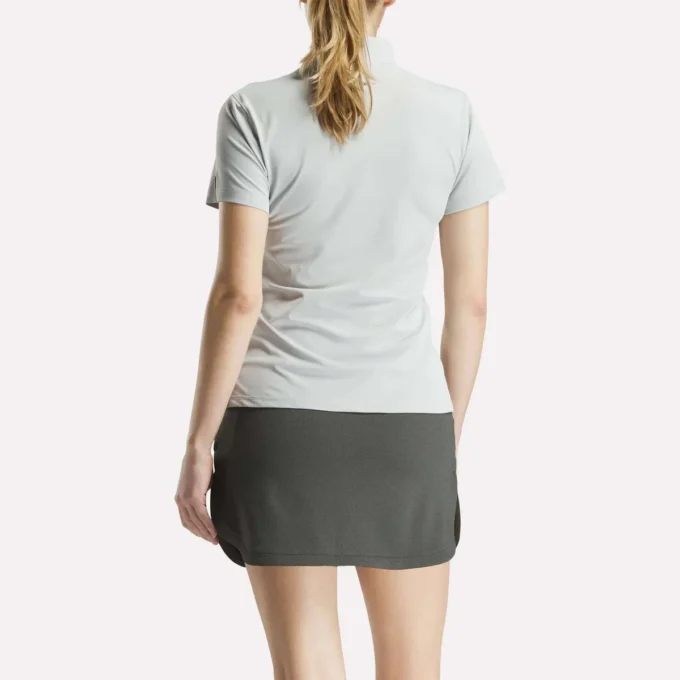 Kurzärmeliges Stretch-Piqué-Polohemd für Damen