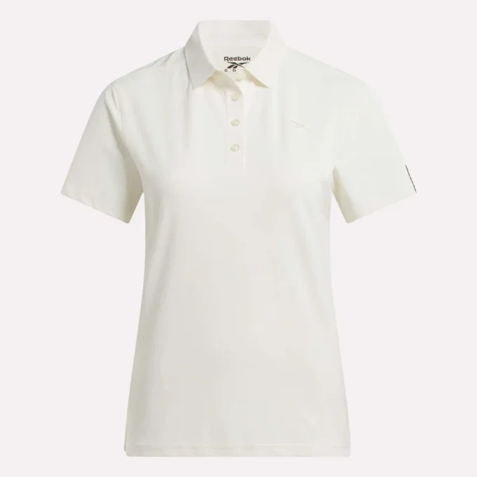 Kurzärmeliges Stretch-Piqué-Polohemd für Damen