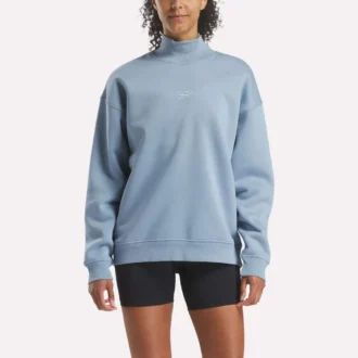 Lang geschnittenes Rollkragen-Sweatshirt für Damen