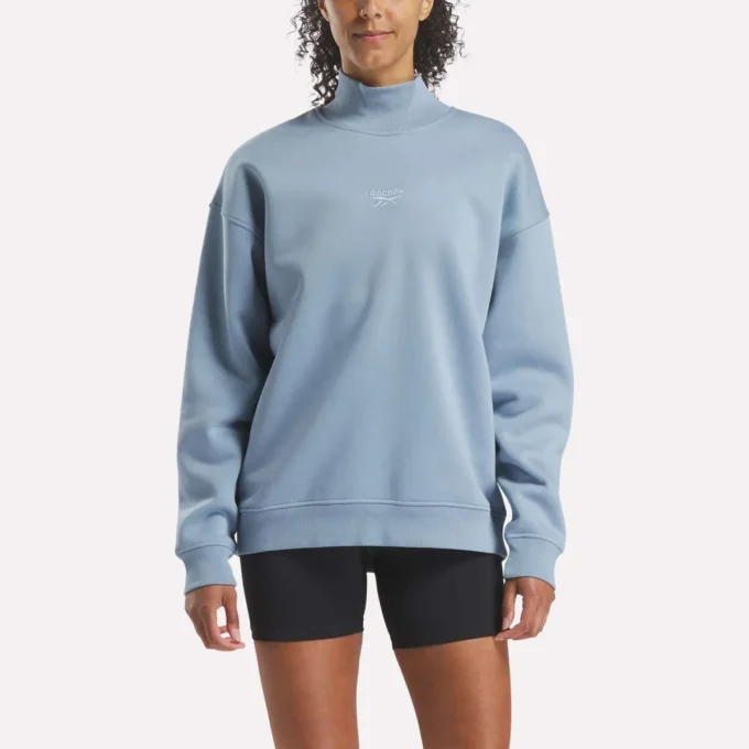 Lang geschnittenes Rollkragen-Sweatshirt für Damen
