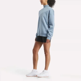Lang geschnittenes Rollkragen-Sweatshirt für Damen