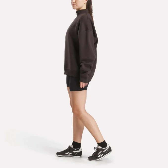Lang geschnittenes Rollkragen-Sweatshirt für Damen