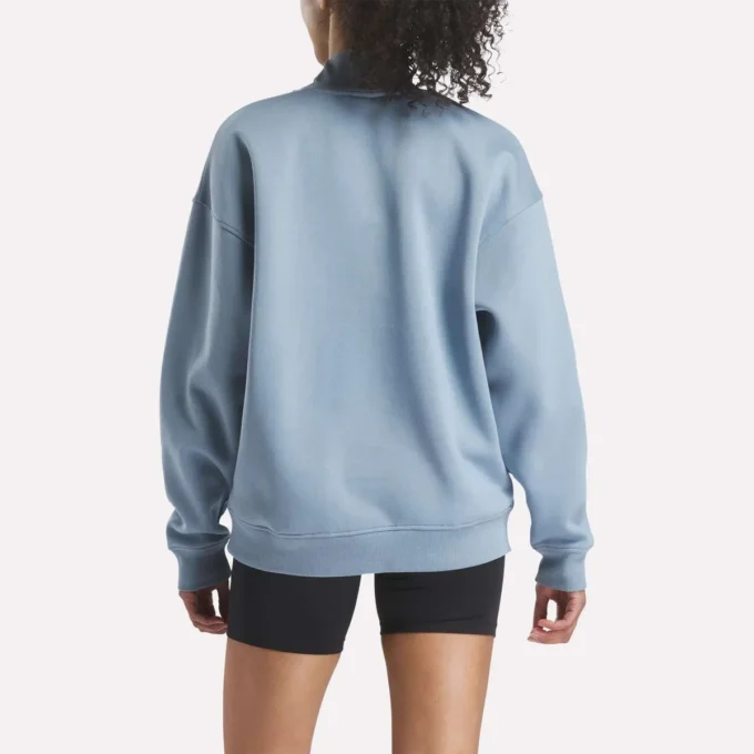 Lang geschnittenes Rollkragen-Sweatshirt für Damen